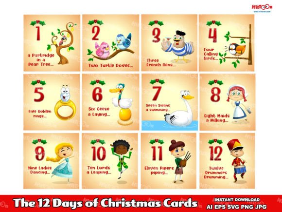 12 Days of Christmas Greeting Cards: Illustrations Review