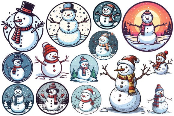 14 X Christmas Snowman Bundle: Illustrations Review