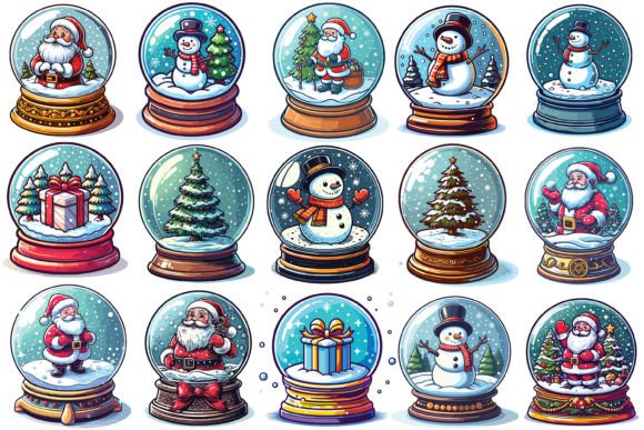 15 Christmas Snow Globe Illustrations for Designers