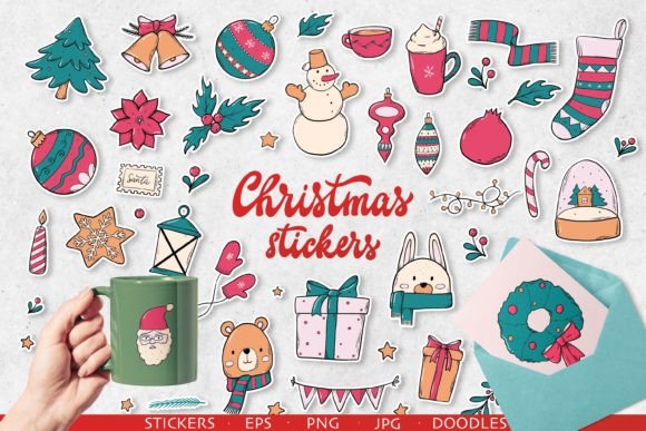 45 Christmas Stickers: Illustrations for Festive Web Design