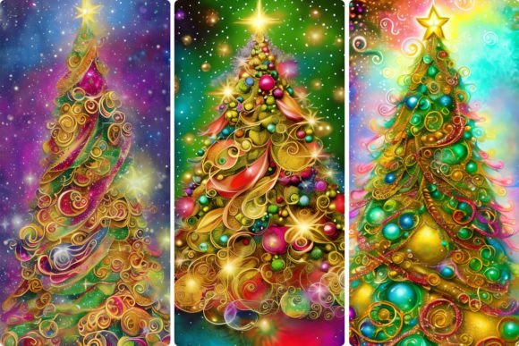 Beautiful Christmas Tree Illustrations for Design