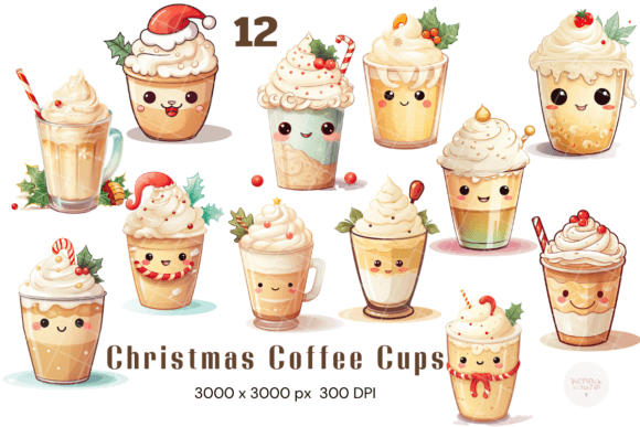 Christmas Coffee Cups Illustrations Review