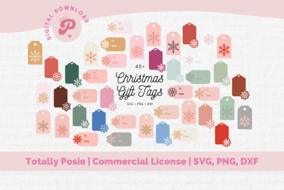 Christmas Gift Tag SVG Bundle: Festive Illustrations