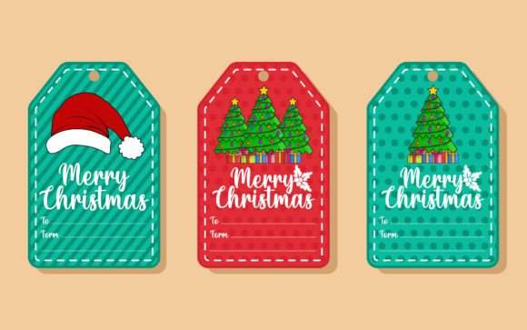 Christmas Greetings Elements Sale Tag Illustrations