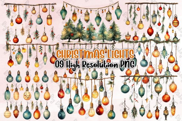 Christmas Lights Sublimation Clipart PNG Review