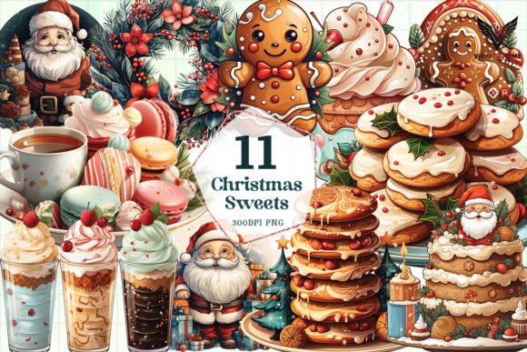Christmas Sweets Clipart: Illustrations for Festive Blogs