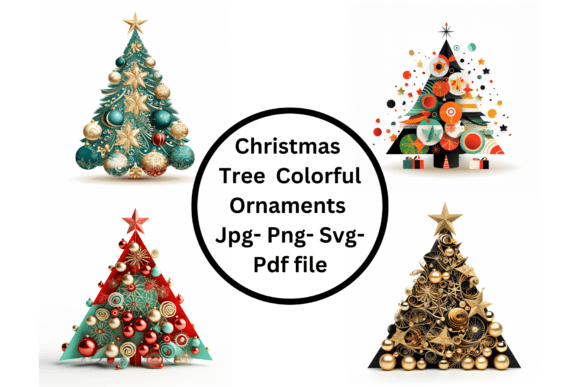 Christmas Tree with Colorful Ornaments: Illustrations Review