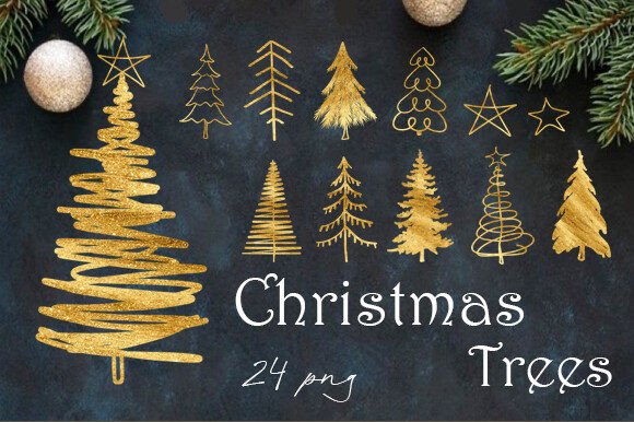 Christmas Trees Clipart: Festive Illustrations for Sellers