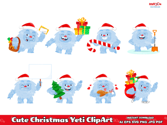 Cute Christmas Yeti ClipArt Set: Illustrations Review