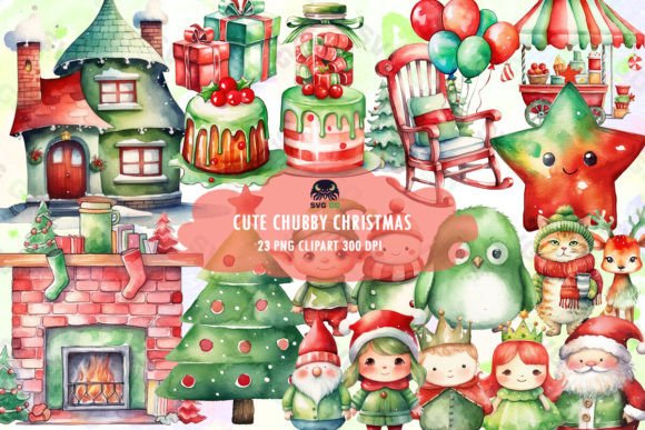 Cute Chubby Christmas Clipart PNG Review