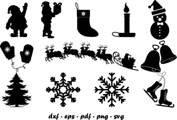 Merry Christmas SVG Bundle: Festive Illustrations
