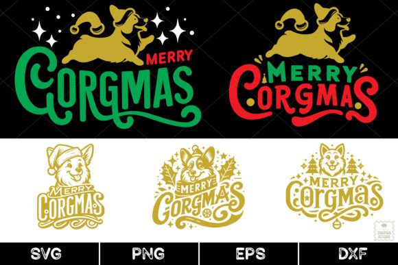 Merry Corgmas SVG: Festive Illustrations for Design