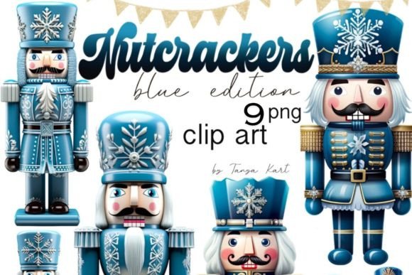 Nutcracker Soldier Blue: Festive Illustrations