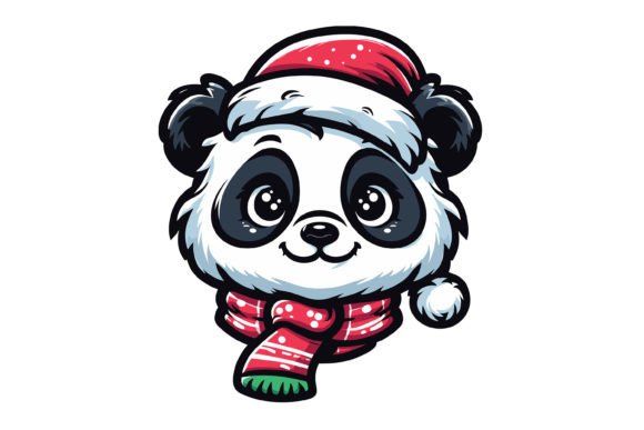 Panda Christmas Hat Illustrations Review