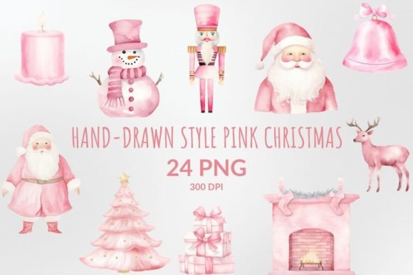 Pink Pastel Christmas Illustrations Review