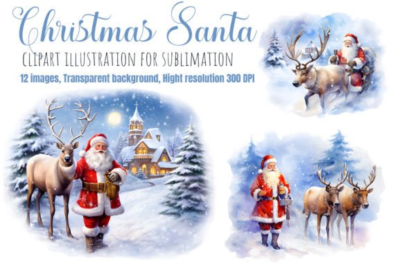 Reviewing Christmas Santa Watercolor Clipart Illustrations