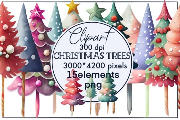 Reviewing Christmas Trees PNG Watercolor for Stitch