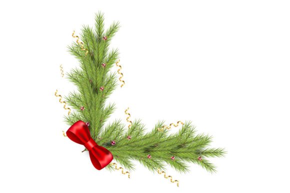 Vector Merry Christmas Corner Illustrations
