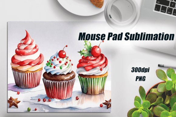 Watercolor Christmas Cupcakes Mouse Pad Review