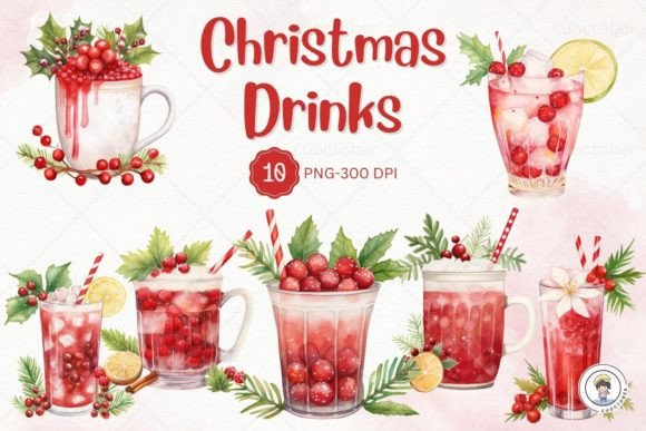 Watercolor Christmas Fresh Drink Clipart: Brand Review